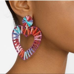 BaubleBar Regina Raffia Heart Earrings